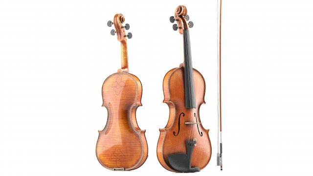 Aged Violin and Bow Modelo 3D .c4d .max .obj .3ds .fbx .stl .blend 