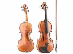 Aged Violin and Bow 3D Модель