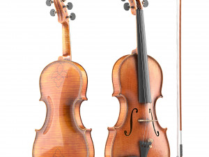 Aged Violin and Bow Modelo 3D