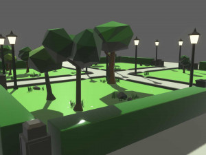 Cartoon 3d Stylized Park Game Ready with Modulation 3D 모델