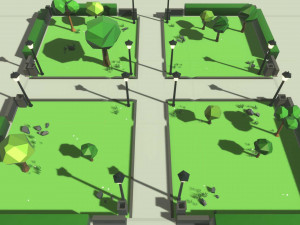Cartoon 3d Stylized Park Game Ready with Modulation 3D 모델
