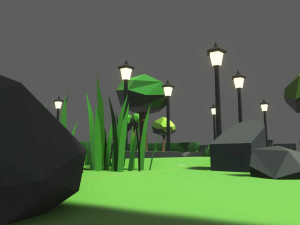 Cartoon 3d Stylized Park Game Ready with Modulation 3D 모델