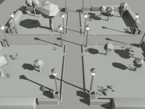Cartoon 3d Stylized Park Game Ready with Modulation 3D 모델