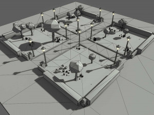 Cartoon 3d Stylized Park Game Ready with Modulation 3D 모델
