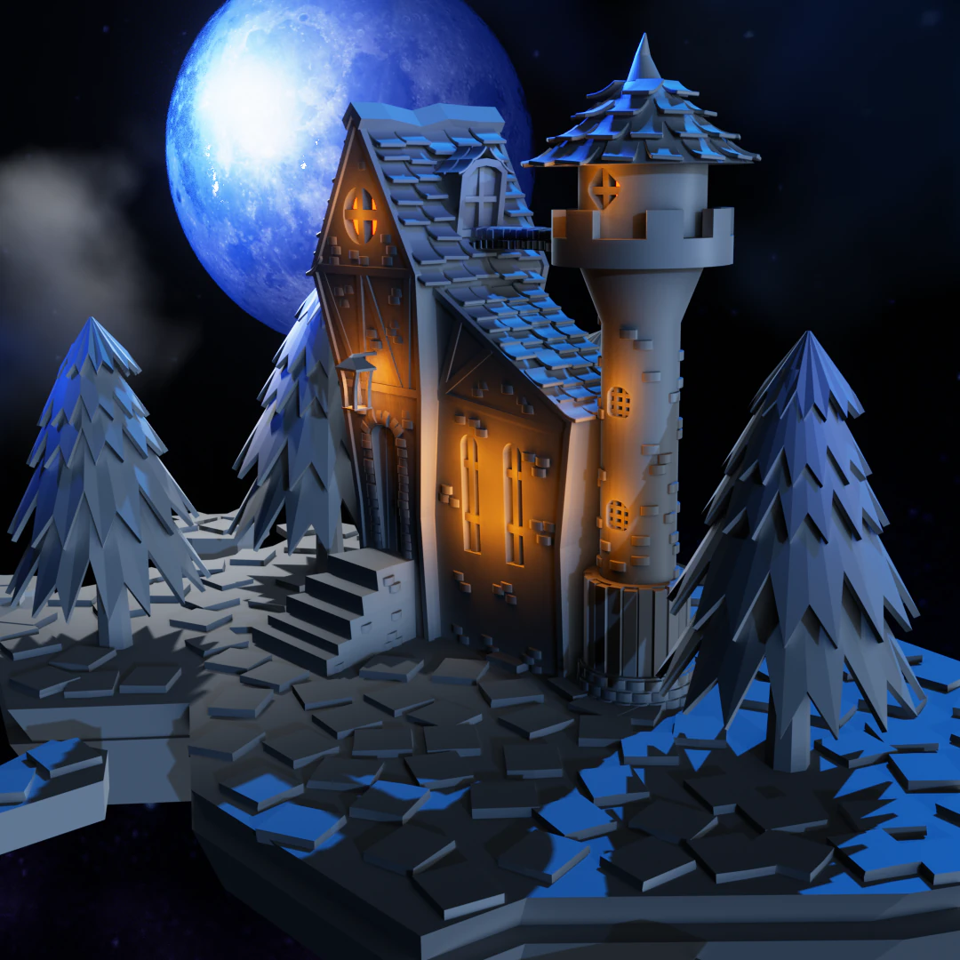 Beautiful house 3D Model .c4d .max .obj .3ds .fbx .stl .blend 