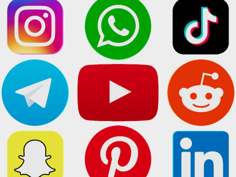 Social Media 3D Logos Asset Version 1 3Dモデル