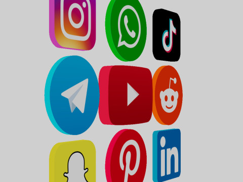 Social Media 3D Logos Asset Version 1 3Dモデル