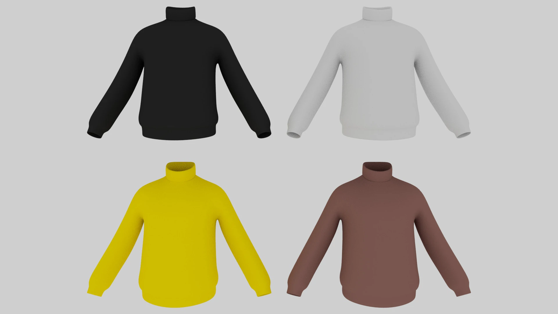 Turtleneck Sweater 3D Model .c4d .max .obj .3ds .fbx .stl .blend 