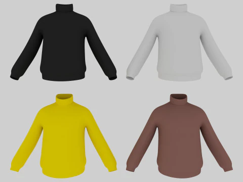 Suéter de gola alta Modelo 3D