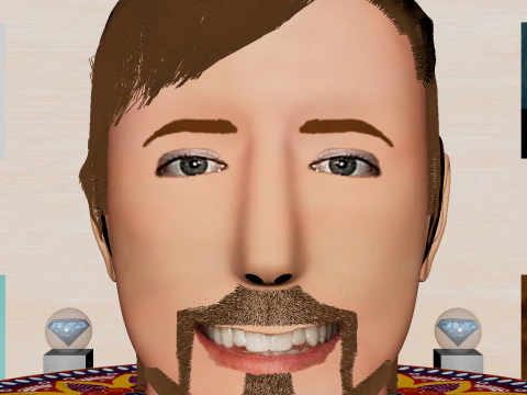 Bay Canavar Komik Heykeli 3D Model