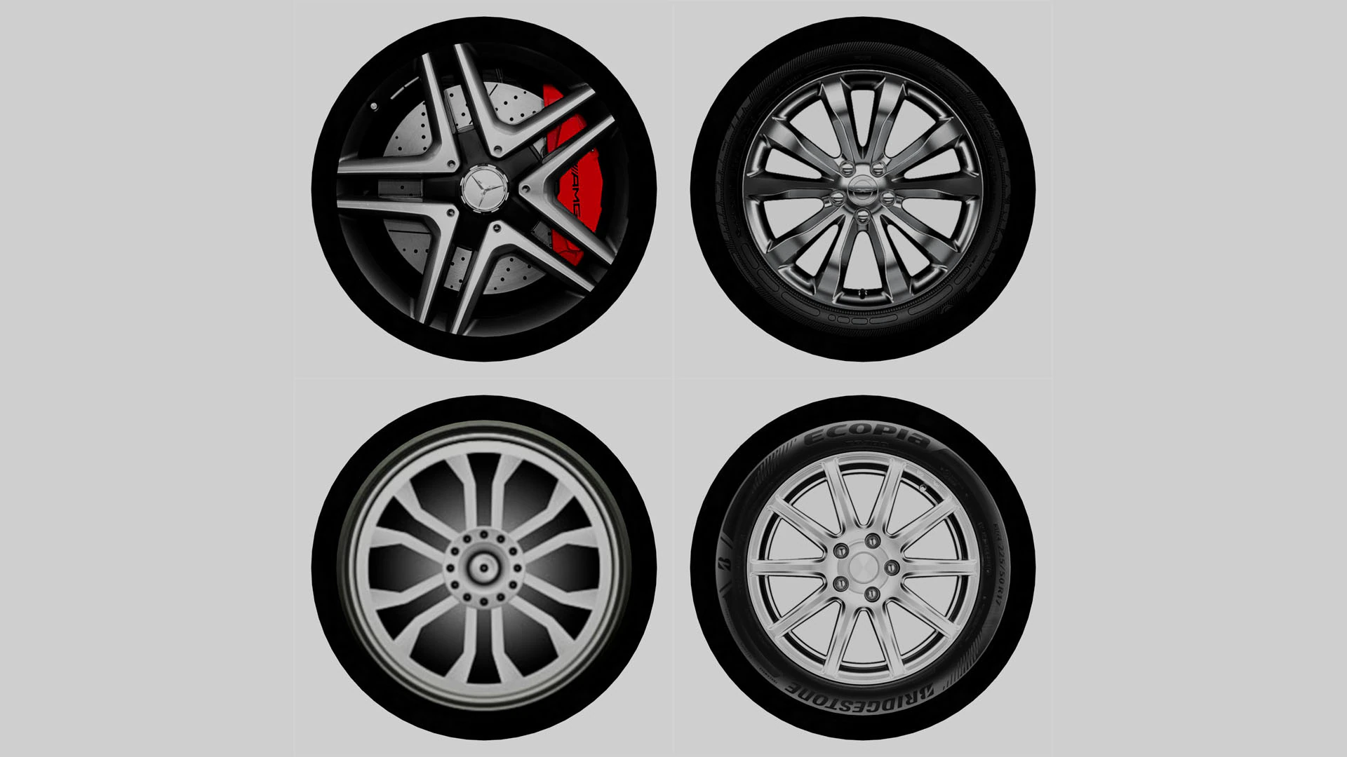 Vehicle Tires 3D Model .c4d .max .obj .3ds .fbx .stl .blend 