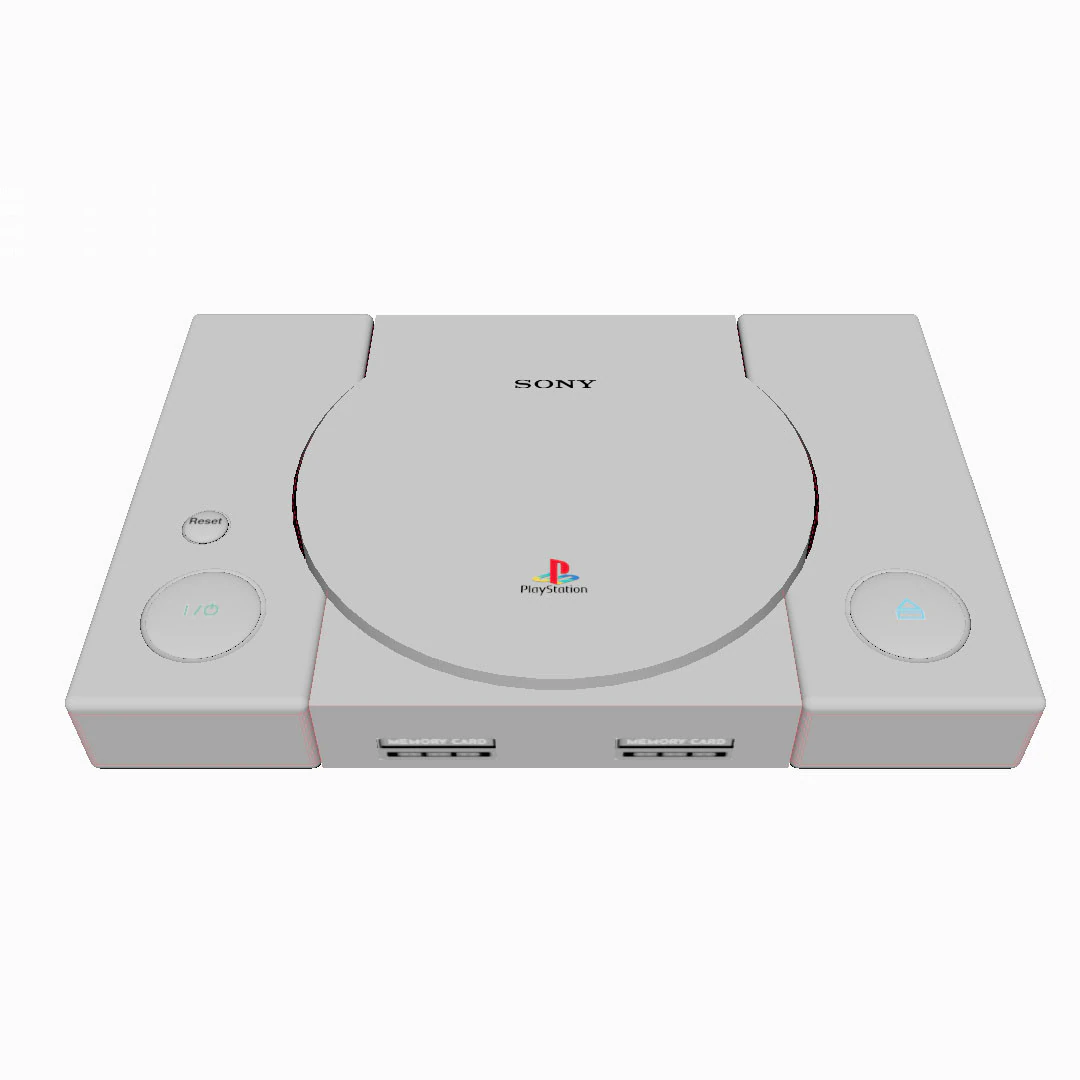PlayStation 1 Console 3D Model .c4d .max .obj .3ds .fbx .stl .blend 