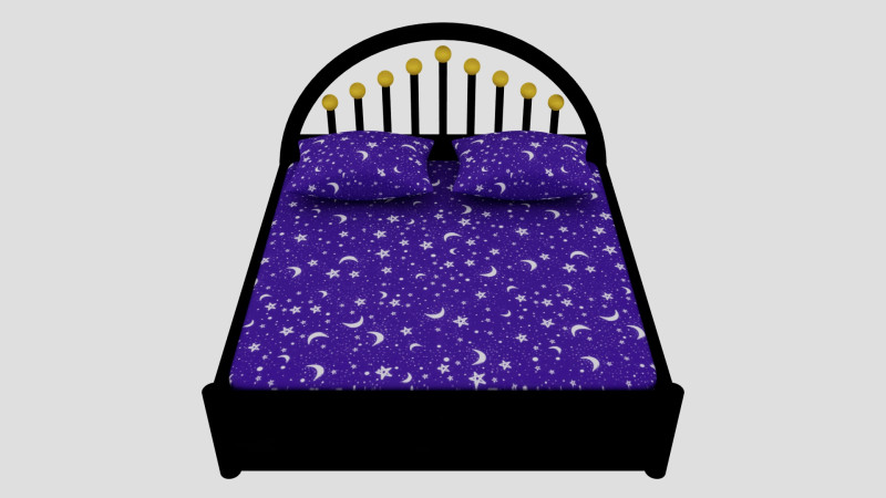 Luxury Bed with Pillows Modelo 3D .c4d .max .obj .3ds .fbx .stl .blend