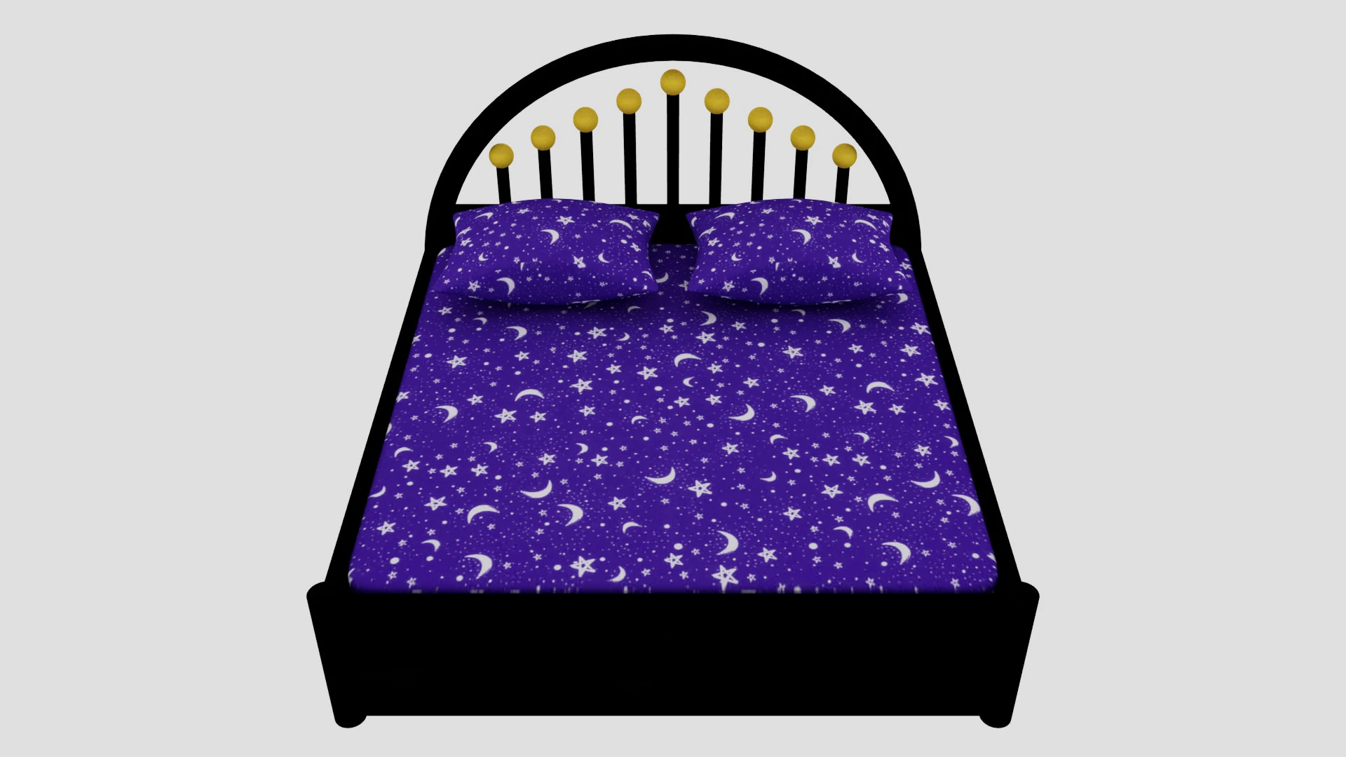 Luxury Bed with Pillows 3D Model .c4d .max .obj .3ds .fbx .stl .blend