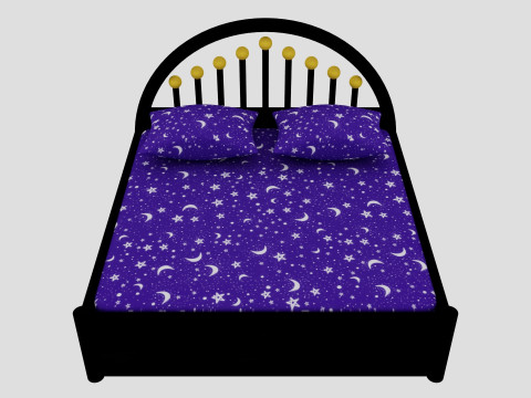 Luxury Bed with Pillows 3D Model