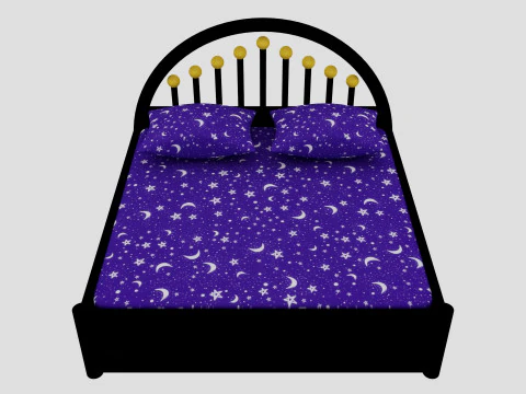 L&uuml;ks Yastıklı Yatak 3D Model