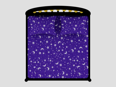 Luxury Bed with Pillows 3D Model