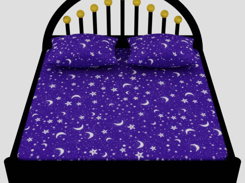 Luxury Bed with Pillows Modelo 3D