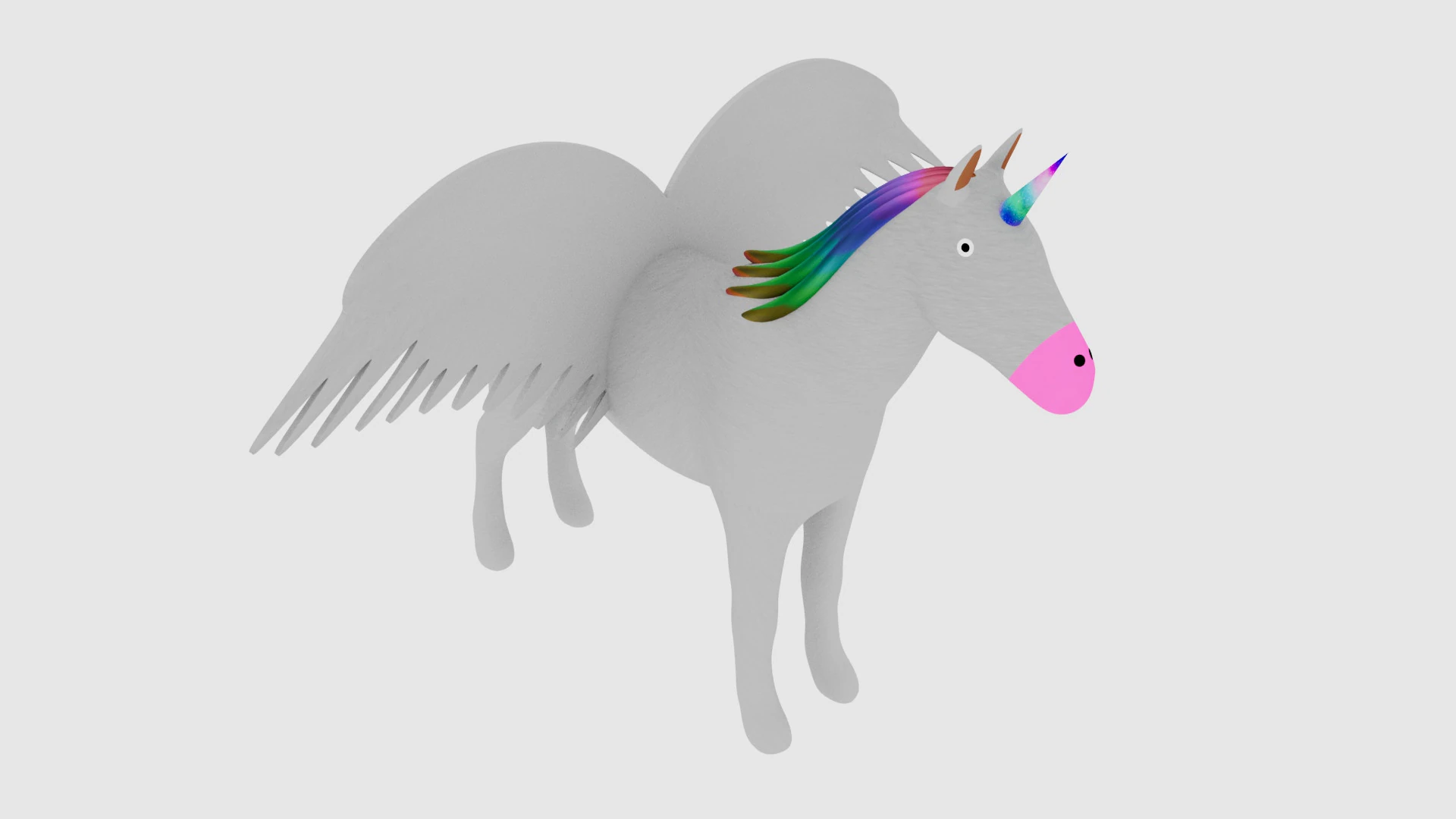 Unicorn 3D Model .c4d .max .obj .3ds .fbx .stl .blend 