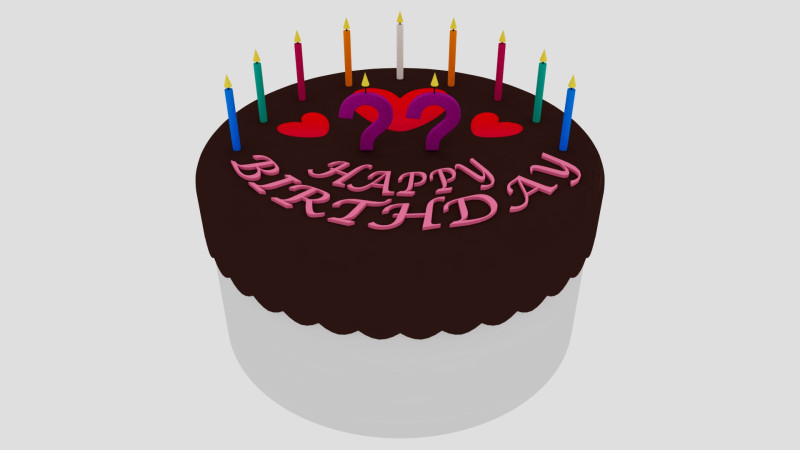 Beautiful Birthday Cake 3Dモデル .c4d .max .obj .3ds .fbx .stl .blend