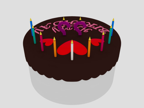 Beautiful Birthday Cake 3Dモデル