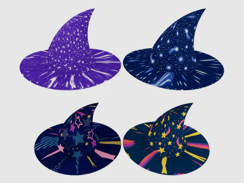 Merlin Wizard Hats 3D Model