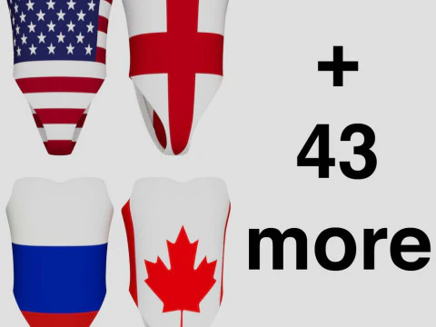 レディース水着 国旗デザインの巨大なパッケージ 3Dモデル