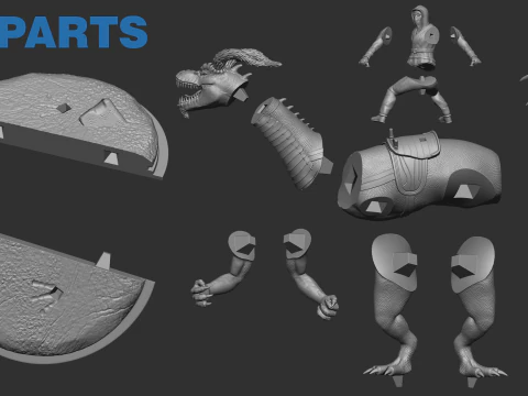 Hybrid Dino 3D Print Model