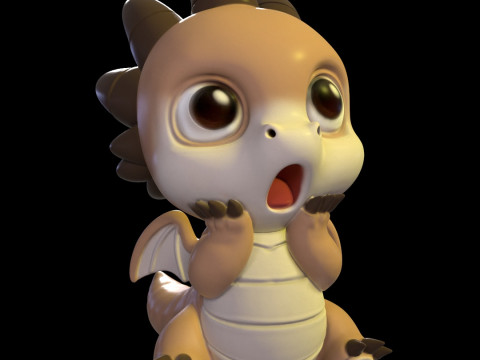 Shocked Baby Dragon 3D Print Model
