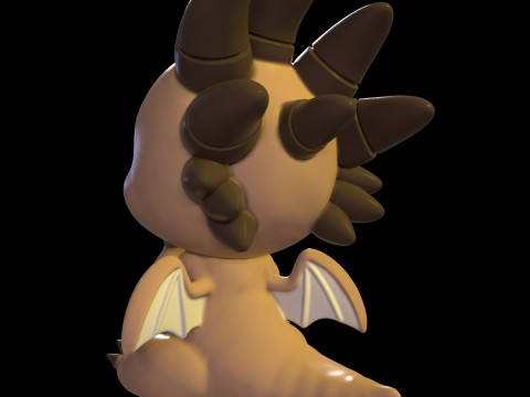 Shocked Baby Dragon 3D Print Model