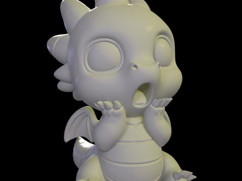 Shocked Baby Dragon 3D Print Model