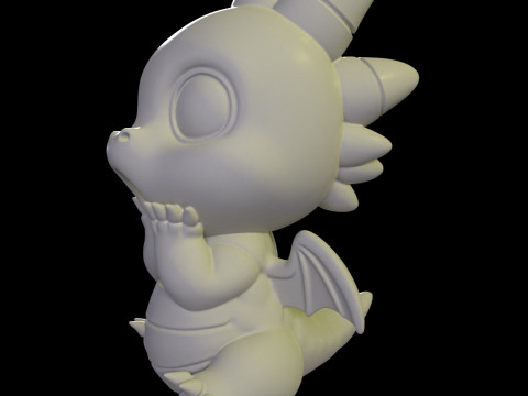 Shocked Baby Dragon 3D Print Model