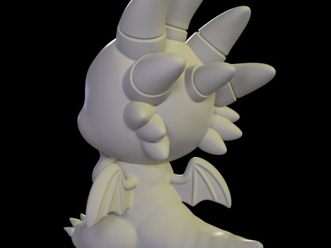 Shocked Baby Dragon 3D Print Model