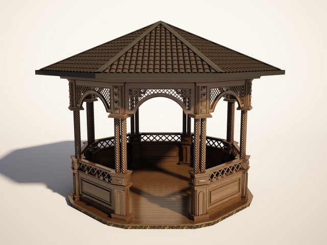 Besedka-povilion Modelo 3D .c4d .max .obj .3ds .fbx .stl .blend 