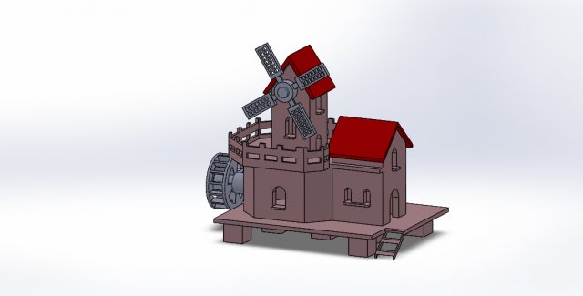 Windmill 3D Модель .c4d .max .obj .3ds .fbx .stl .blend 