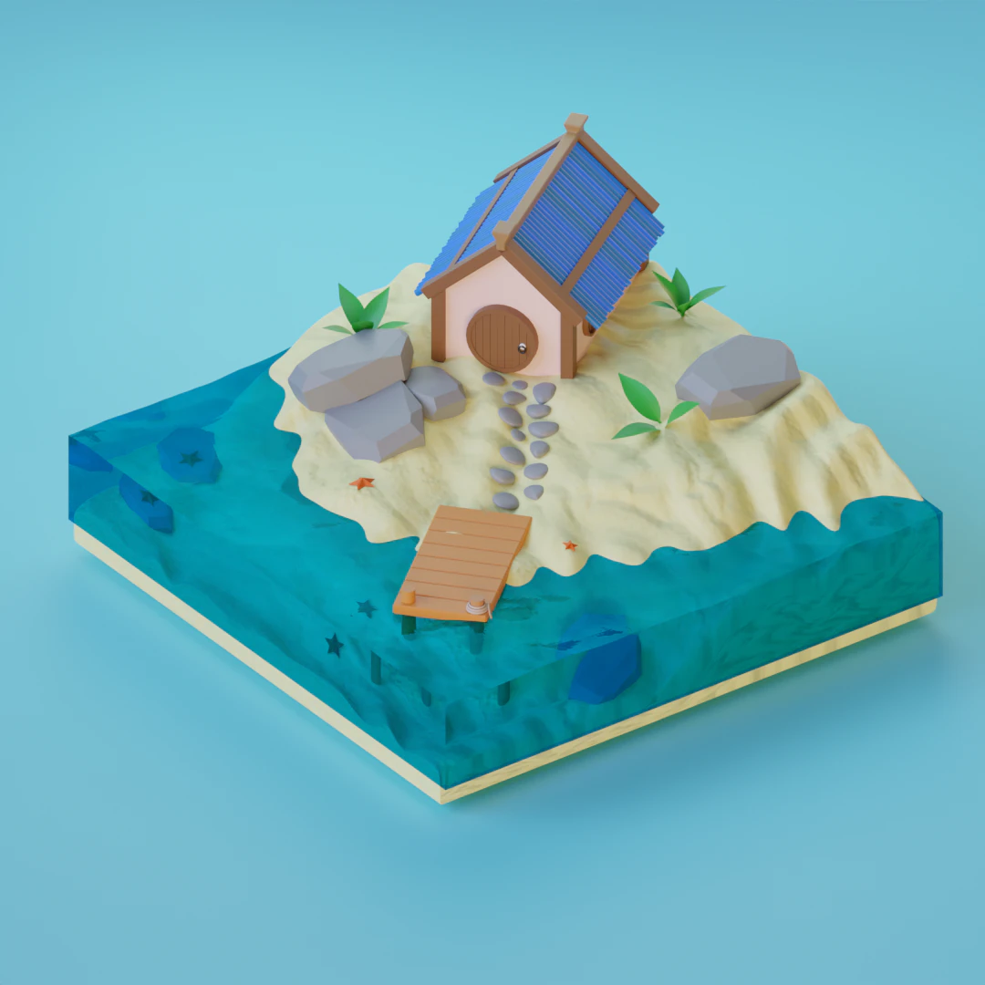 Beach Bay 3D 3D Model .c4d .max .obj .3ds .fbx .stl .blend 