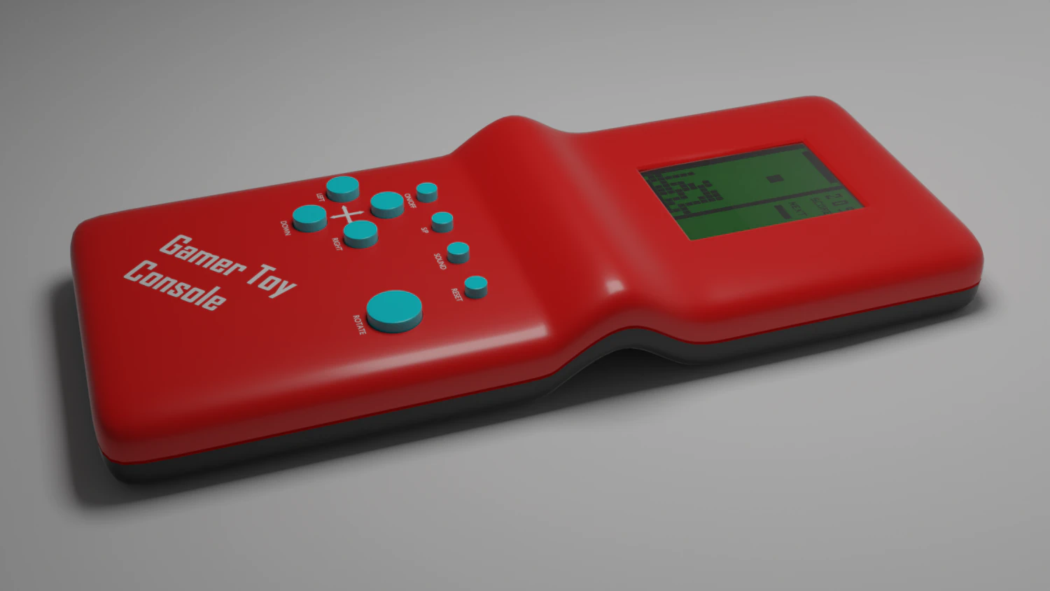 Retro Tetris Console 3D Model .c4d .max .obj .3ds .fbx .stl .blend