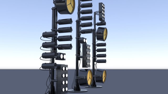 Spotlights and wires 3D Model .c4d .max .obj .3ds .fbx .stl .blend 