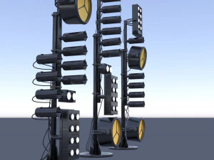 Spotlights and wires 3D Model
