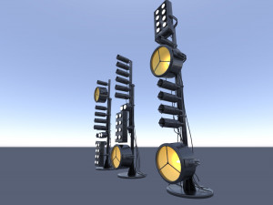 Spotlights and wires 3D Model