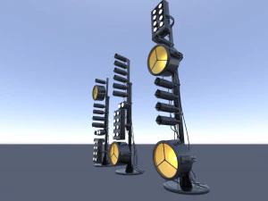 Spotlights and wires 3D Model