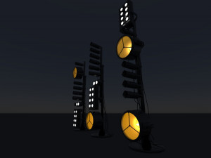 Spotlights and wires 3D Model