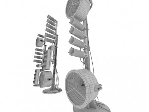 Spotlights and wires 3D Model