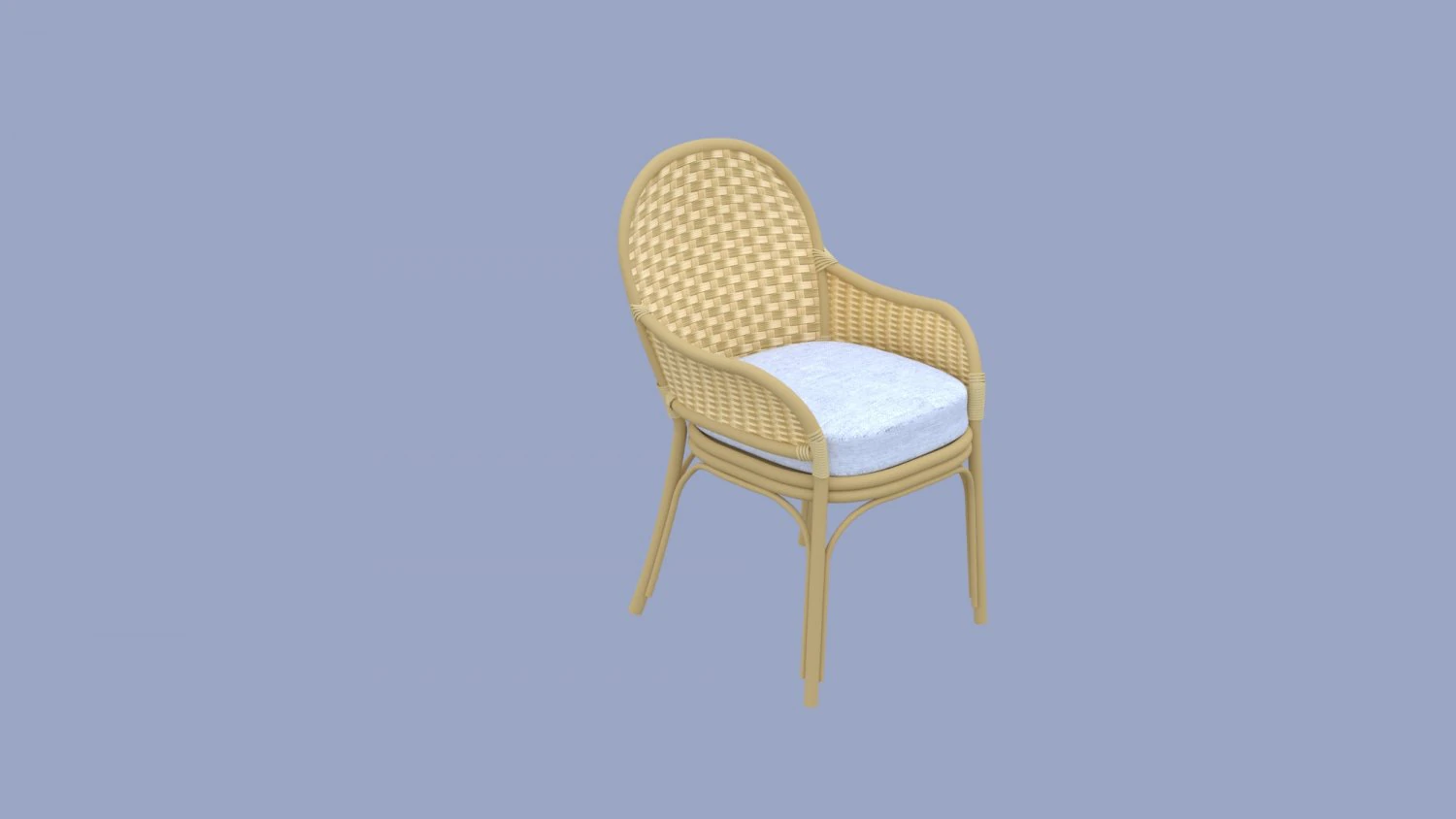 Wicker chair 3D Model .c4d .max .obj .3ds .fbx .stl .blend