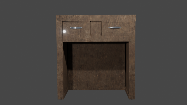 Wooden cabinet with drawers Modello 3D .c4d .max .obj .3ds .fbx .stl .blend 