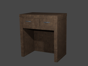 Wooden cabinet with drawers Modello 3D