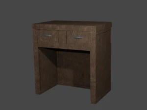 Wooden cabinet with drawers 3D Model