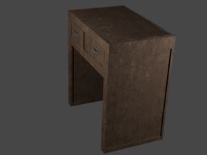 Wooden cabinet with drawers Modello 3D