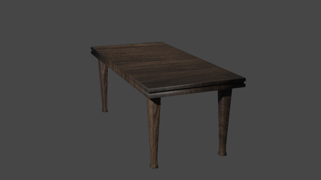 Wood table 3D-Modell .c4d .max .obj .3ds .fbx .stl .blend 