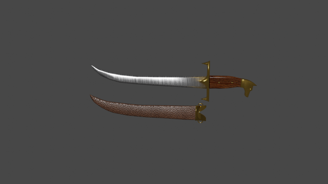 Curvy dagger 3D 模型 .c4d .max .obj .3ds .fbx .stl .blend 